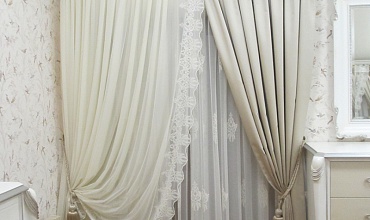 Пошив штор на тесьме в спальне в стиле "Прованс"