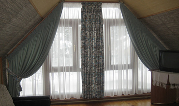 Пошив штор на тесьме в кабинете в стиле "Кантри"
