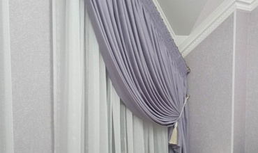 Пошив штор на тесьме в спальне в стиле "Прованс"