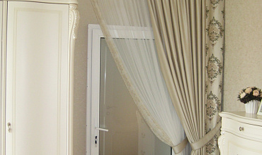 Пошив штор на тесьме в спальне в стиле "Классика"