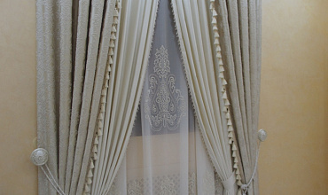 Пошив штор на тесьме в гостиной в стиле "Классика"