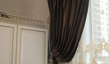 Пошив штор на тесьме в спальне в стиле "Классика"