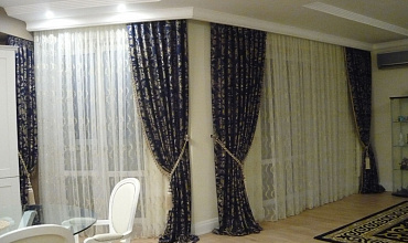 Пошив штор на тесьме в столовой в стиле "Классика"