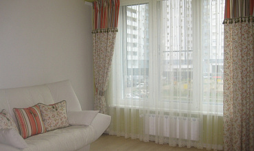 Пошив штор на тесьме в гостиной в стиле "Современный"