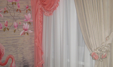 Пошив штор на тесьме в спальне в стиле "Прованс"