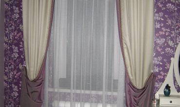 Пошив штор на тесьме в спальне в стиле "Неоклассика"