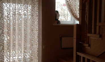 Пошив штор на люверсах в холле в стиле "Кантри"