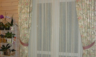 Пошив штор на тесьме в гостиной в стиле "Прованс"