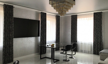 Пошив штор на люверсах в столовой в стиле "Хай-тек"
