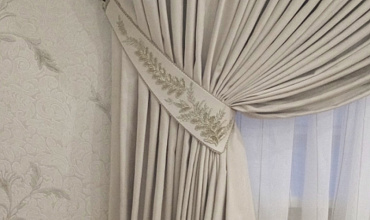 Пошив штор на тесьме в спальне в стиле "Неоклассика"