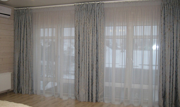 Пошив штор на тесьме в спальне в стиле "Скандинавский"