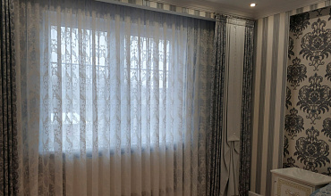 Пошив штор на тесьме в спальне в стиле "Неоклассика"
