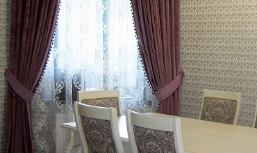 Пошив штор на тесьме в столовой в стиле "Классика"