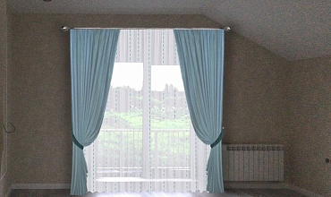 Пошив штор на тесьме с комплиментарными цветами  в детской в стиле "Современный"