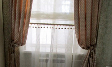 Пошив штор на тесьме в спальне в стиле "Классика"