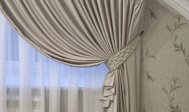Пошив штор на тесьме в спальне в стиле "Неоклассика"
