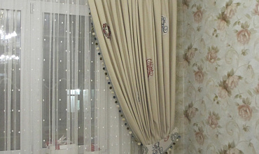 Пошив штор на тесьме в спальне в стиле "Прованс"