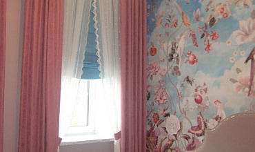 Пошив штор на тесьме в спальне в стиле "Прованс"