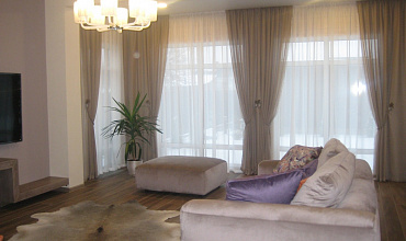 Пошив штор на тесьме в гостиной в стиле "Скандинавский"