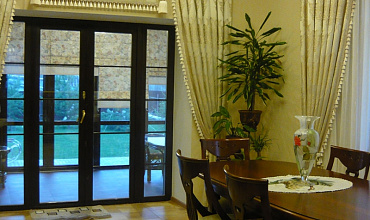 Пошив штор на тесьме в столовой в стиле "Классика"