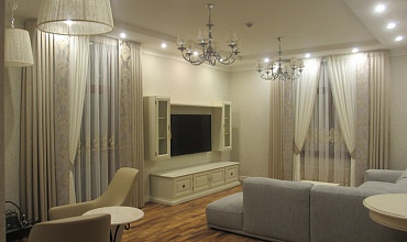 Пошив штор на тесьме в гостиной в стиле "Неоклассика"